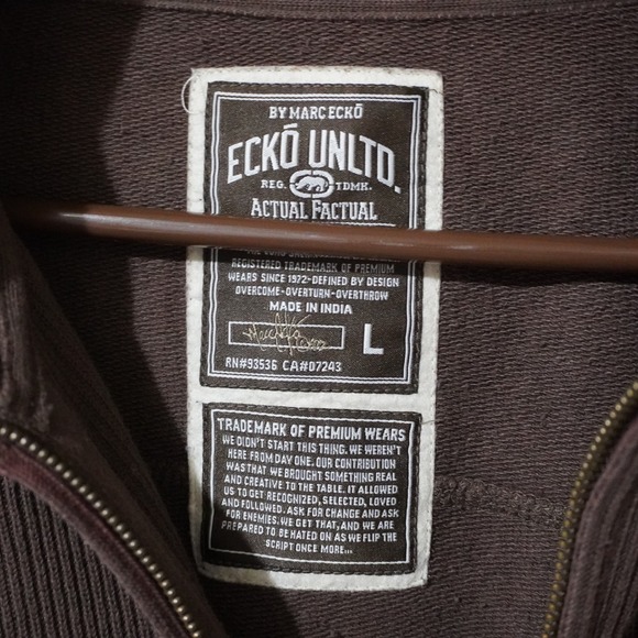 Ecko Unltd Brown Full Zip Knit‎ Cardigan Sweater Menswear Style Large - Picture 6 of 8